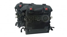 Fit For Royal Enfield New Himalayan 450 Black Canvas Pannier Bags - SPAREZO